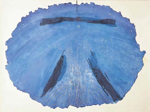 Plavi trag I, monotipija, 1989.