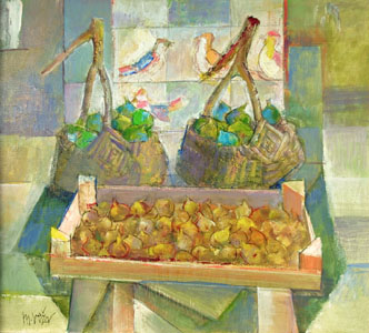 Svježe i suhe smokve, ulje na platnu, 63 x 70 cm, 2001.